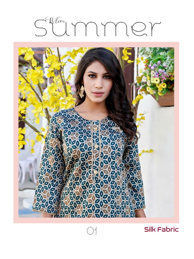 Smylee Silk Designer Printed Kurtis With Bottom Catalog